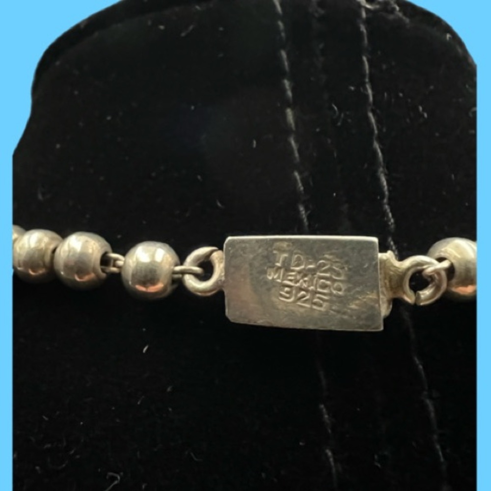 20” Oxidized Sterling Silver 925 Navajo Pearl Bead Strand Necklace 40 Grams! - Picture 4 of 13